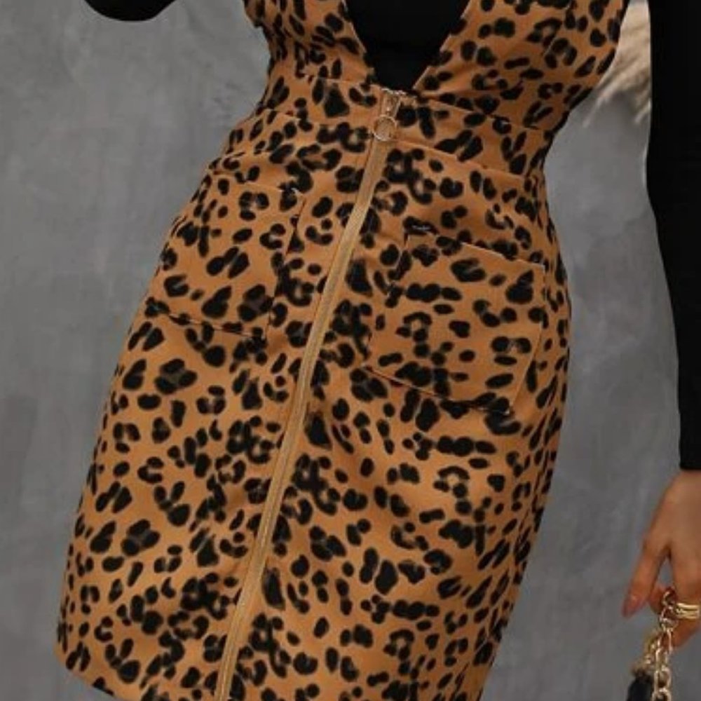 Animal Print Corduroy Mini Dress - Picture 5 of 5